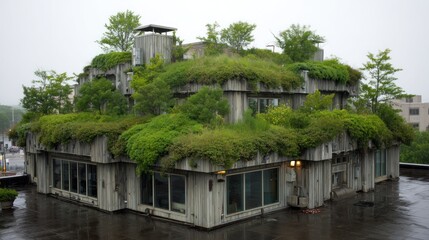 Fototapeta premium Rooftop garden on modern building