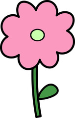 Colorful Retro Groovy Flower Illustration