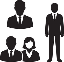 Business People Silhouette Icons &ndash; Professional Team and Corporate Avatar Set