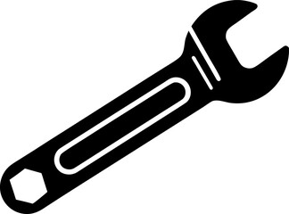Socket Wrench Silhouette Vector Black and White
