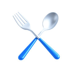 Crossed fork and spoon, stylized illustration