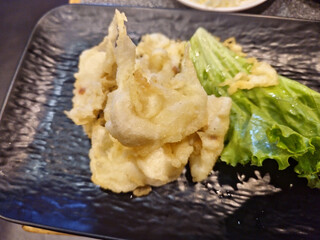 Chikuwa Isobeage (fried fish cakes coated with tempura batter)
