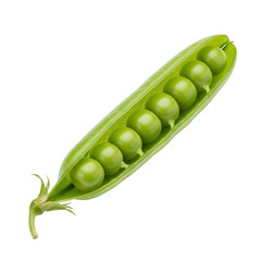 Fresh green peas in a pod isolated PNG with Transparent Background