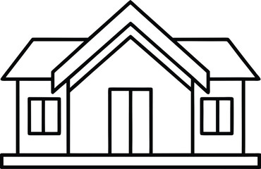 Simple black and white house icon.