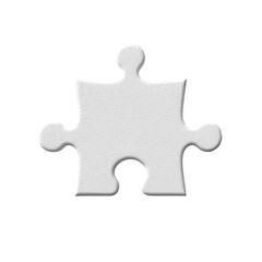 Single white puzzle piece on black background