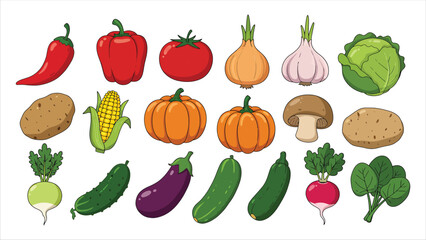 Fototapeta premium Colorful and diverse collection of fresh healthy vegetables, perfect for nutritious meals