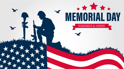 USA Happy Memorial Day Vector illustration.