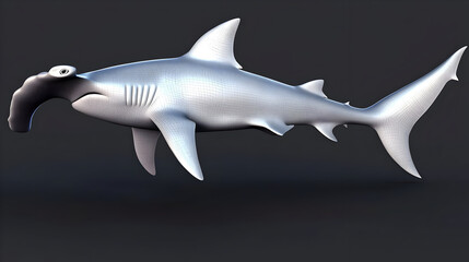 Digital Illustration Of A Hammerhead Shark