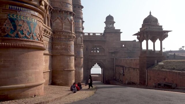 Gwalior fort india Landscape of historical building 