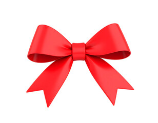 Fototapeta premium A vibrant red bow, beautifully tied and elegantly shaped, presents a classic symbol of celebration and festive decoration.