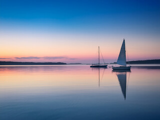 Educational image of sailboat promoting harmony and transportation literacy
