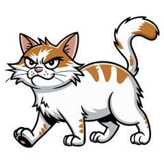 Vector Cat, A Cute Cat Animal walking Pose Cartoon Caracters Vector Drawing Isolated on White Background.