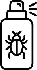 bug spray vector icon on white or transparent background. pest control or insect control icons items Stroke icon collections. Editable Stroke icon collection Outline icon.