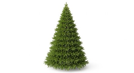Fototapeta premium Green Christmas Tree Decorative Evergreen Natural Pine Conifer Small Holiday Tree