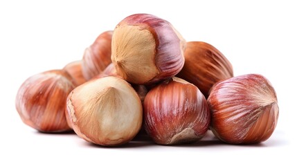 Obraz premium Hazelnuts Isolated on White Background - Professional Quality Food Photography