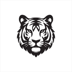 Tiger face silhouette vector