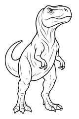 Obraz premium A detailed illustration of a Tyrannosaurus Rex, a formidable predator from a prehistoric era, meticulously rendered with lines and shadows. The artwork captures the essence of the dinosaur.