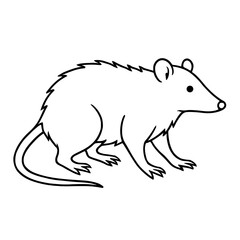 Obraz premium A charming line drawing of a rat, showcasing its sleek form and expressive features. vector illustration