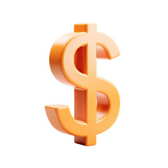 3D rendered orange dollar sign