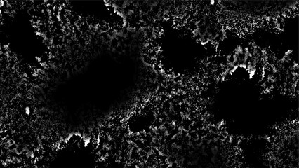 Abstract dark textured background with high-contrast black and white tones, with organic, fractal-like rough patterns. Resembles erosion, cracked stone, or distressed grunge textures. 