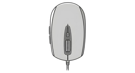 Computer Mouse with Cord and Buttons