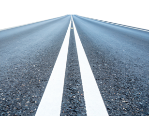 Straight Asphalt Road Surface Extending into Horizon, Transparent Background PNG