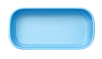 Light-blue rectangular above-ground pool, top-down view