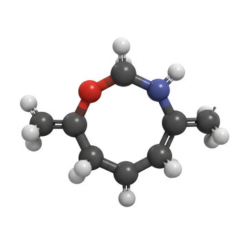 Chemical structure of morpholine derivative isolated on transparent background