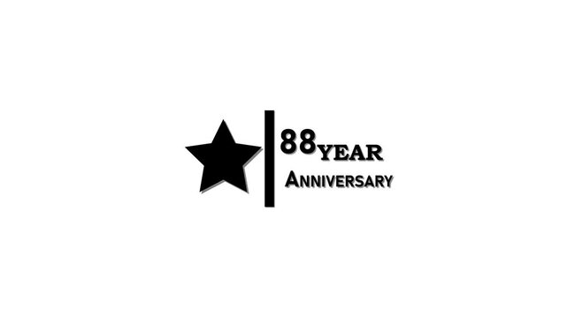 88 years anniversary motion graphic 4K footage with star. .4K motion animation.