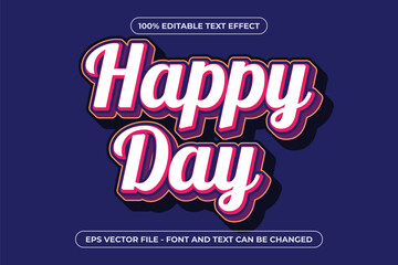 Happy Day - 3D Editable Text Effect