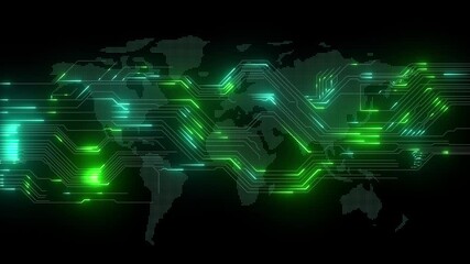 Animation of data processing with icons over connections data transfer 4k animated motion video. Network connections and data points animation over blurred cityscape background. digital data prosing. - Powered by Adobe
