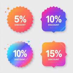 set of colorful sale labels