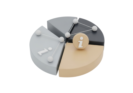 Infographic diagram of information, pie chart isolated PNG with Transparent Background