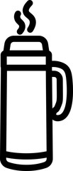 Thermos With Steam Line Icon
