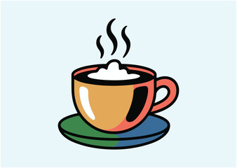 Coffee with milk foam Vector design