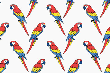 Naklejka premium colorful macaw pattern
