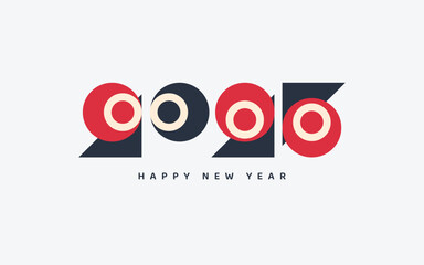Happy New Year 2026 Greeting banner logo design illustration, Modern Creative and Colorful 2026 new year vector background