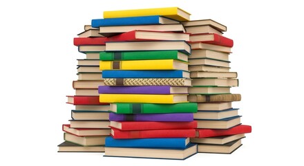stack of colorful books