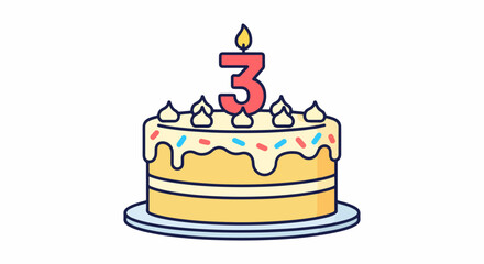 Birthday Cake with Candle.