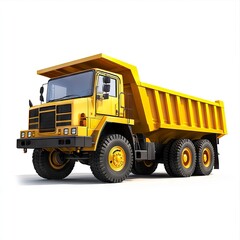 Photo of dump truck Isolated on white background