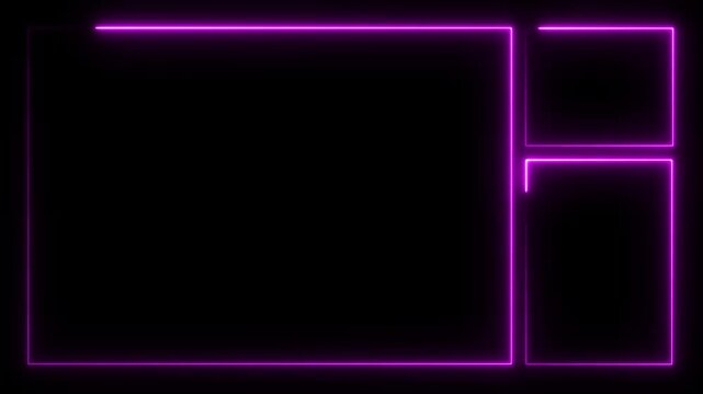 Live streaming Frame - animated blue and red neon overlay frame for live streaming and gaming templates
