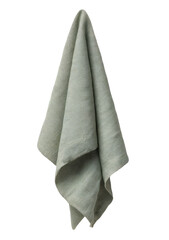 Folded light gray fabric draped, hanging