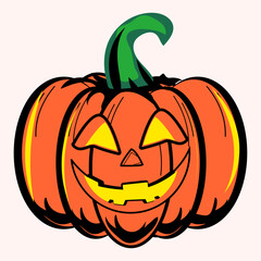 Spooky Jack-o'-lantern with Glowing Eyes and Sinister Grin for Halloween.