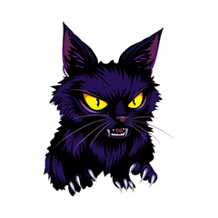 Cute Black Cat with Orange Eyes