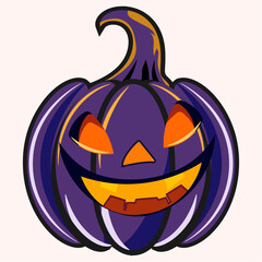 Spooky Jack-o'-lantern with Glowing Eyes and Sinister Grin for Halloween.