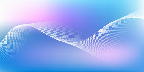Abstract blue gradient background with shining lines waves. Minimalist background for banner, poster, cover, brochure, flyer, website. Eps10
