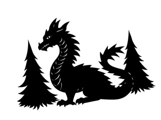 vector illustration of a black dragon