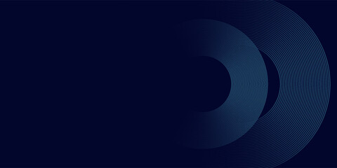 Blue abstract background with spiral circle lines, technology futuristic template. Vector illustration.