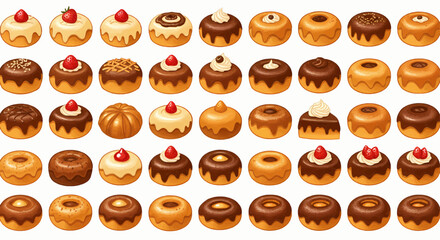 Collection of Delicious Sufganiyot Donuts A Sweet Treat for Celebrations