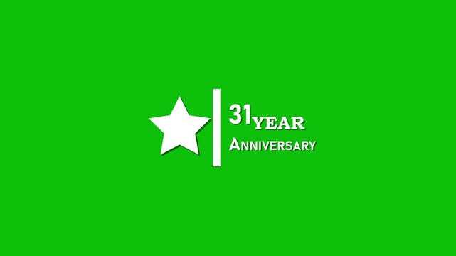 31 years anniversary motion graphic 4K footage with star. .4K motion animation.